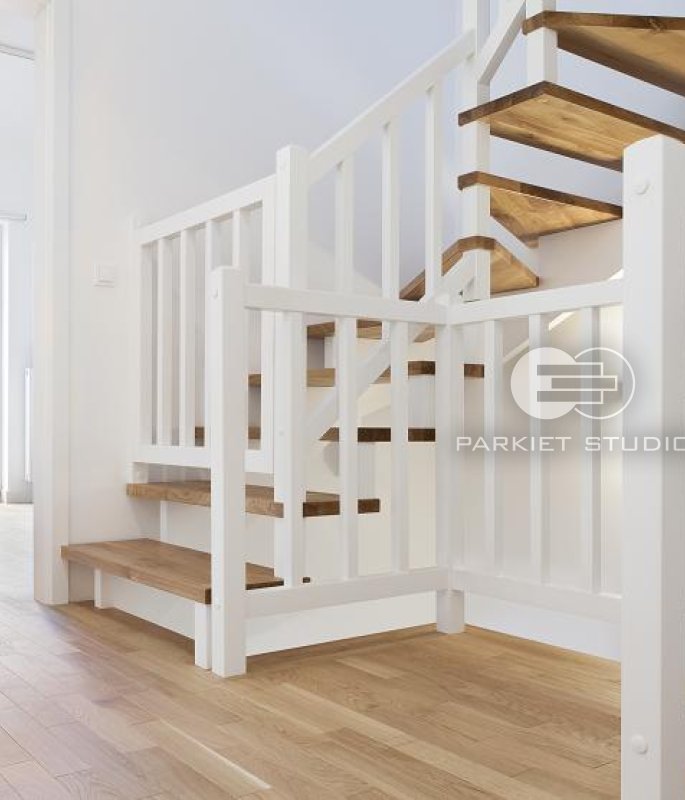 Schody samonośne Dąb Naturalny olejowany